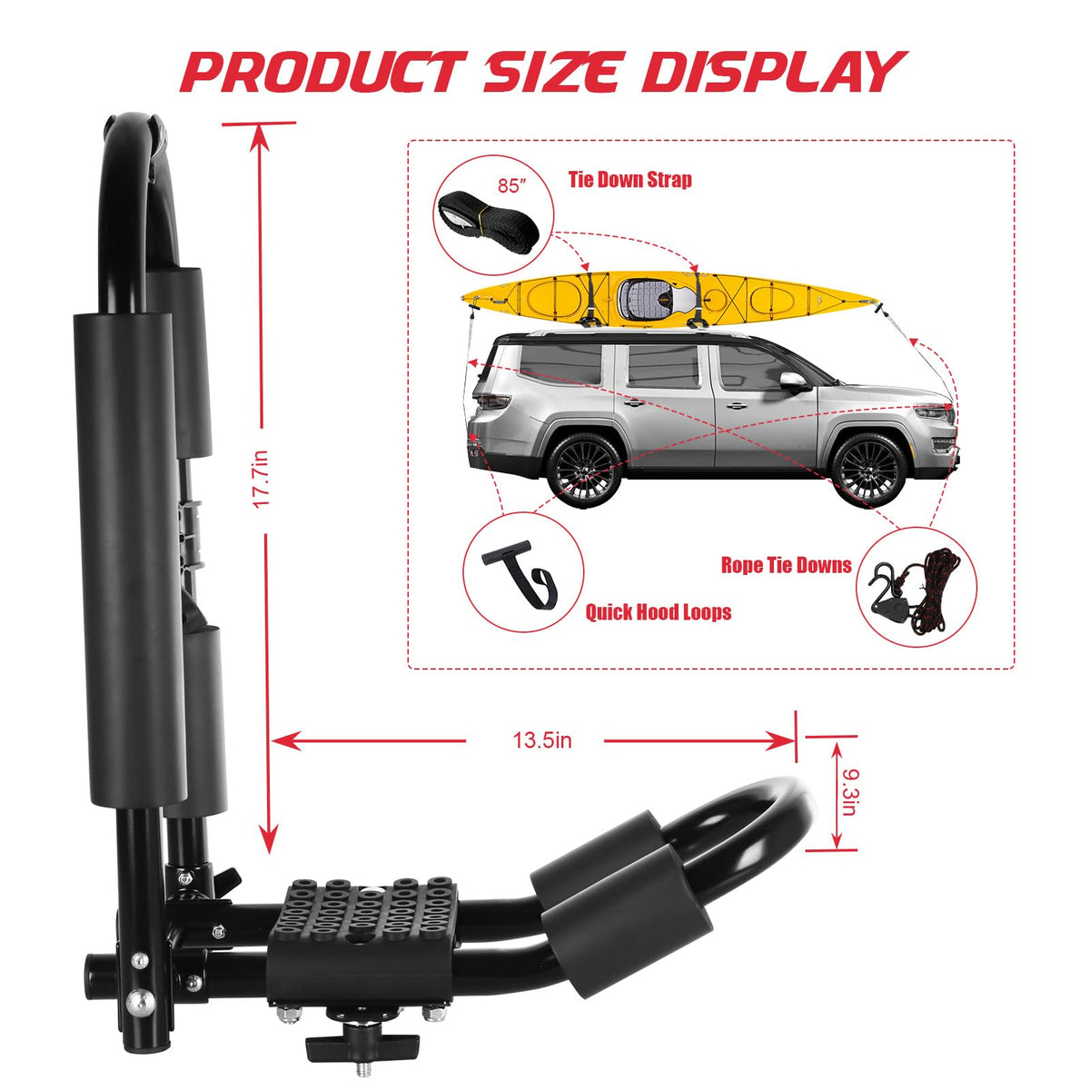 2 Pair Folding Adjustable Kayak Roof Rack X919
