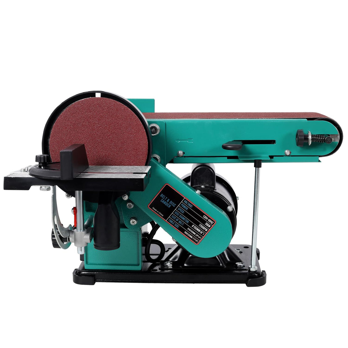 4" x 36" Belt Sander 6" Disc Polisher Grinder Steel Green High-Torque Power Tool Z148