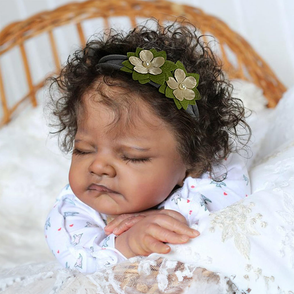 20-Inch Sleeping Black Newborn Baby Girl I74072