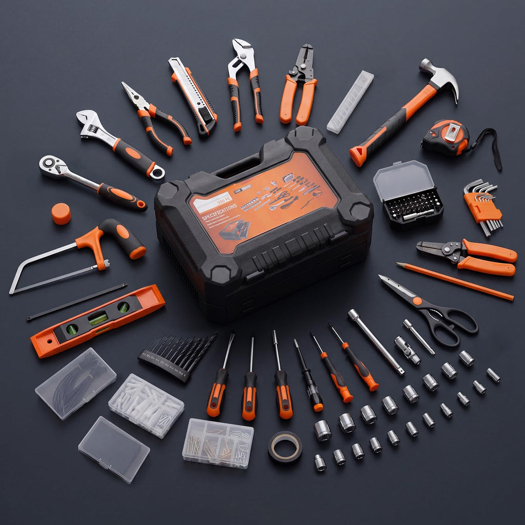 330 Piece Carbon & Cr-V Steel Home Repair Tool Kit G368