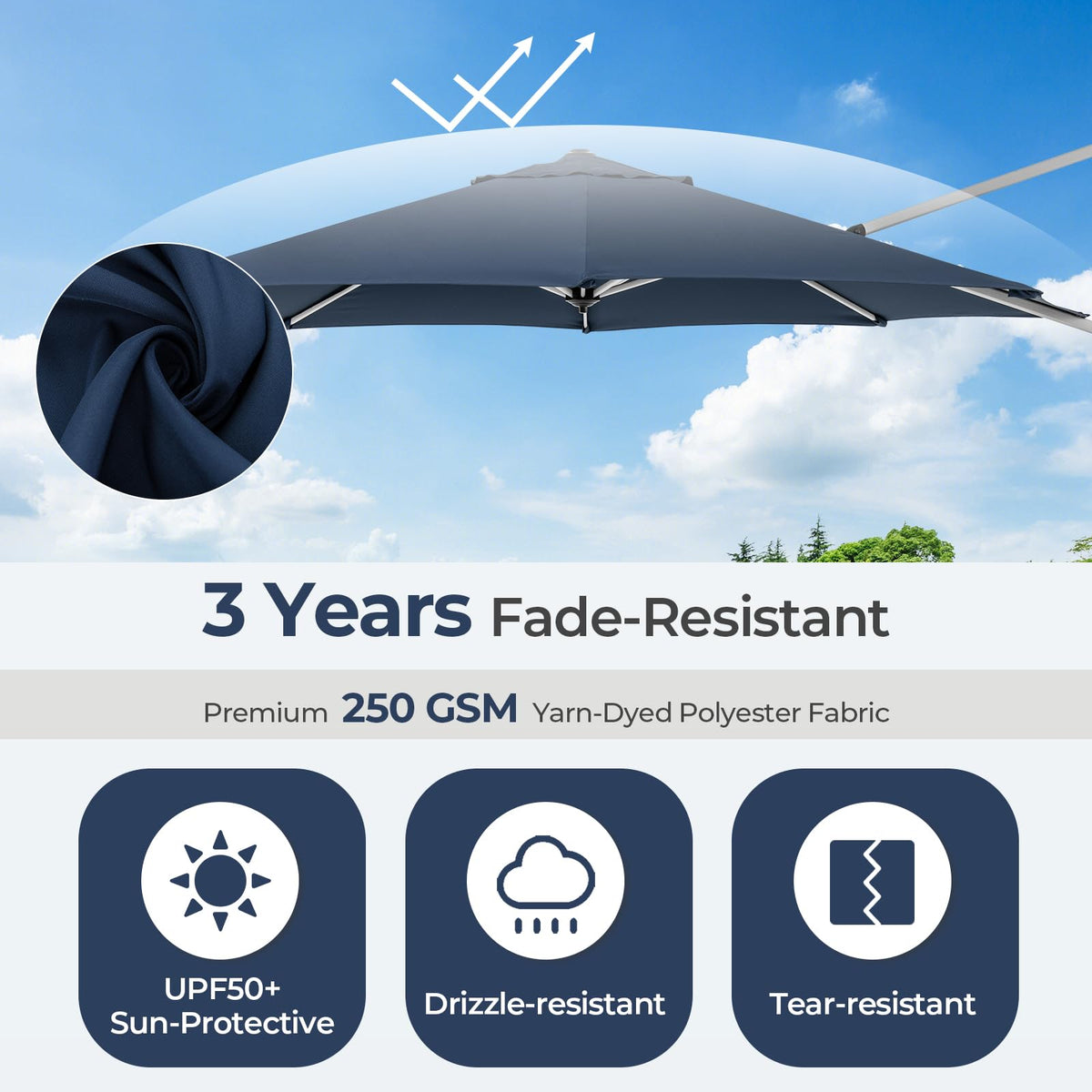 11 FT Cantilever Patio Umbrella with 360° Rotation Z4994