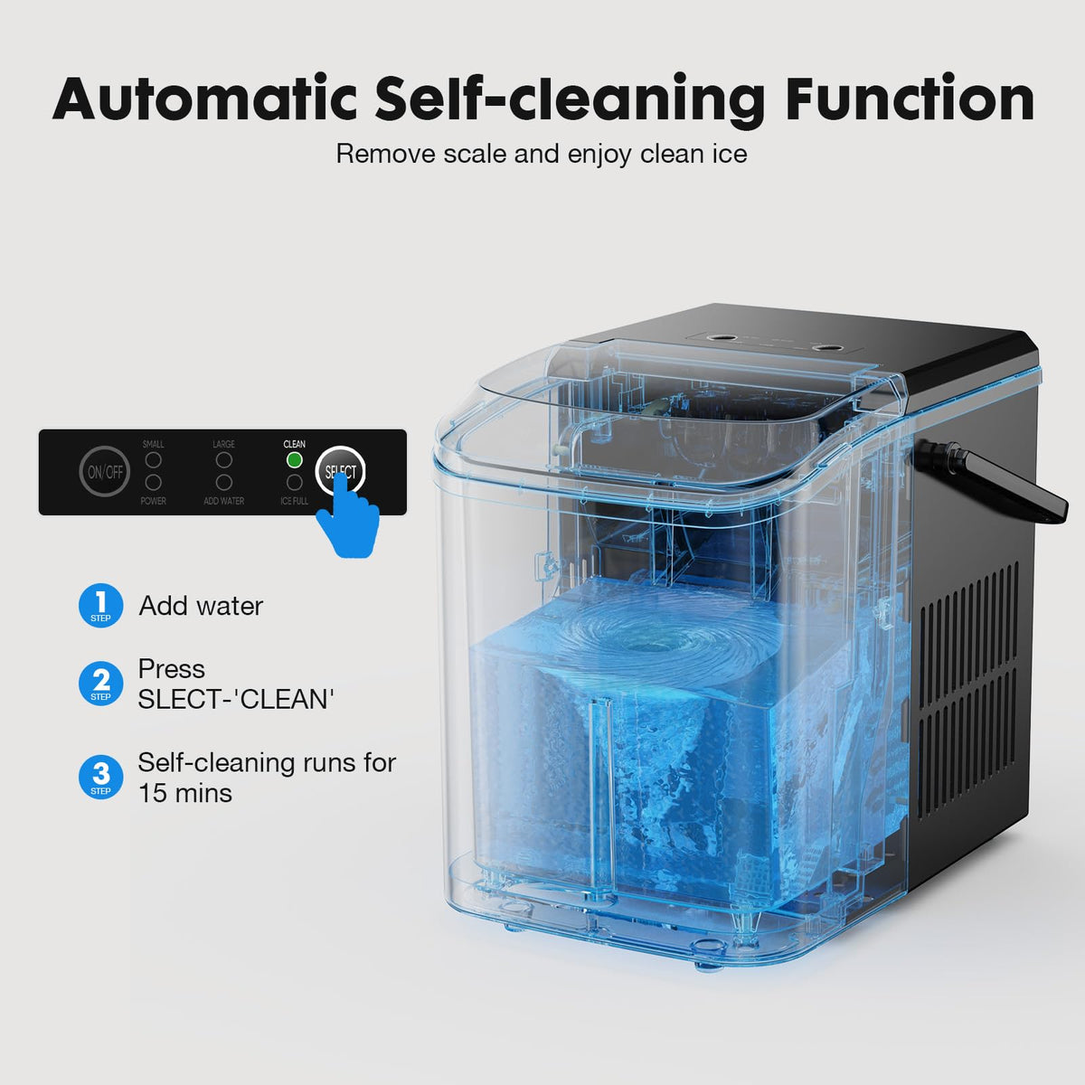 Portable Countertop Ice Maker with Scoop and Basket, 26.5lbs, Coal Black J2927