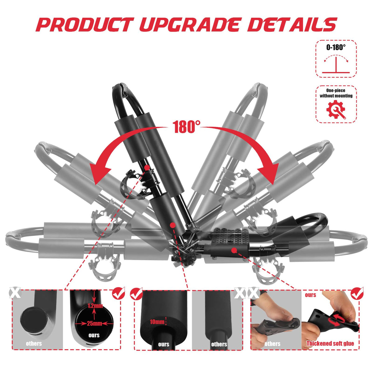 2 Pair Folding Adjustable Kayak Roof Rack X919