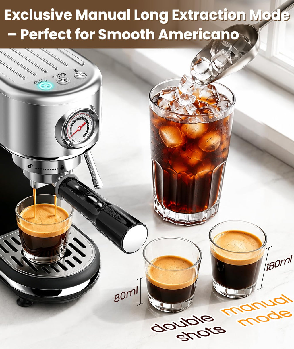 20 Bar Espresso Coffee Machine with Milk Frother A865331