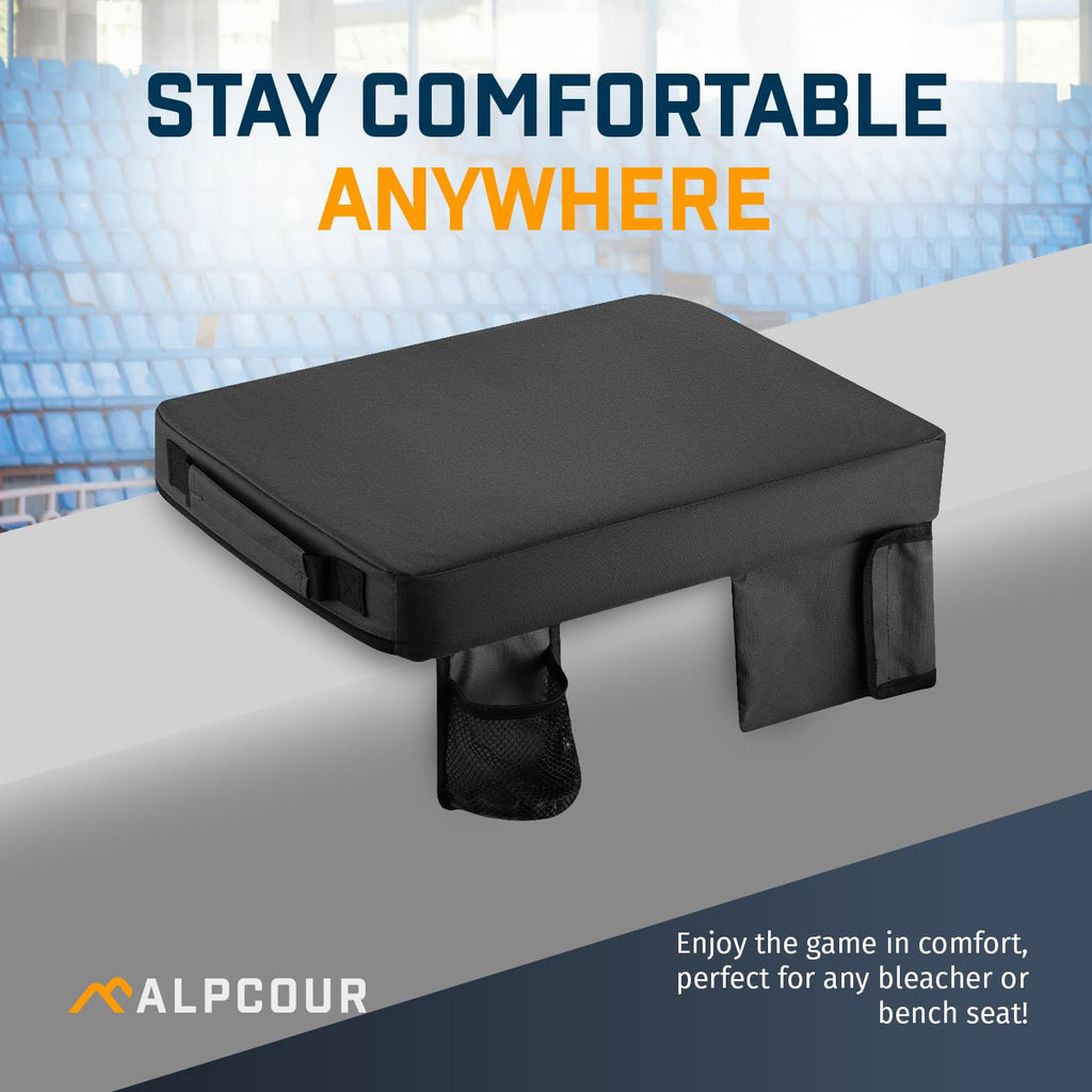 Portable Extra Thick Stadium Seat Cushion with Cup Holder F686