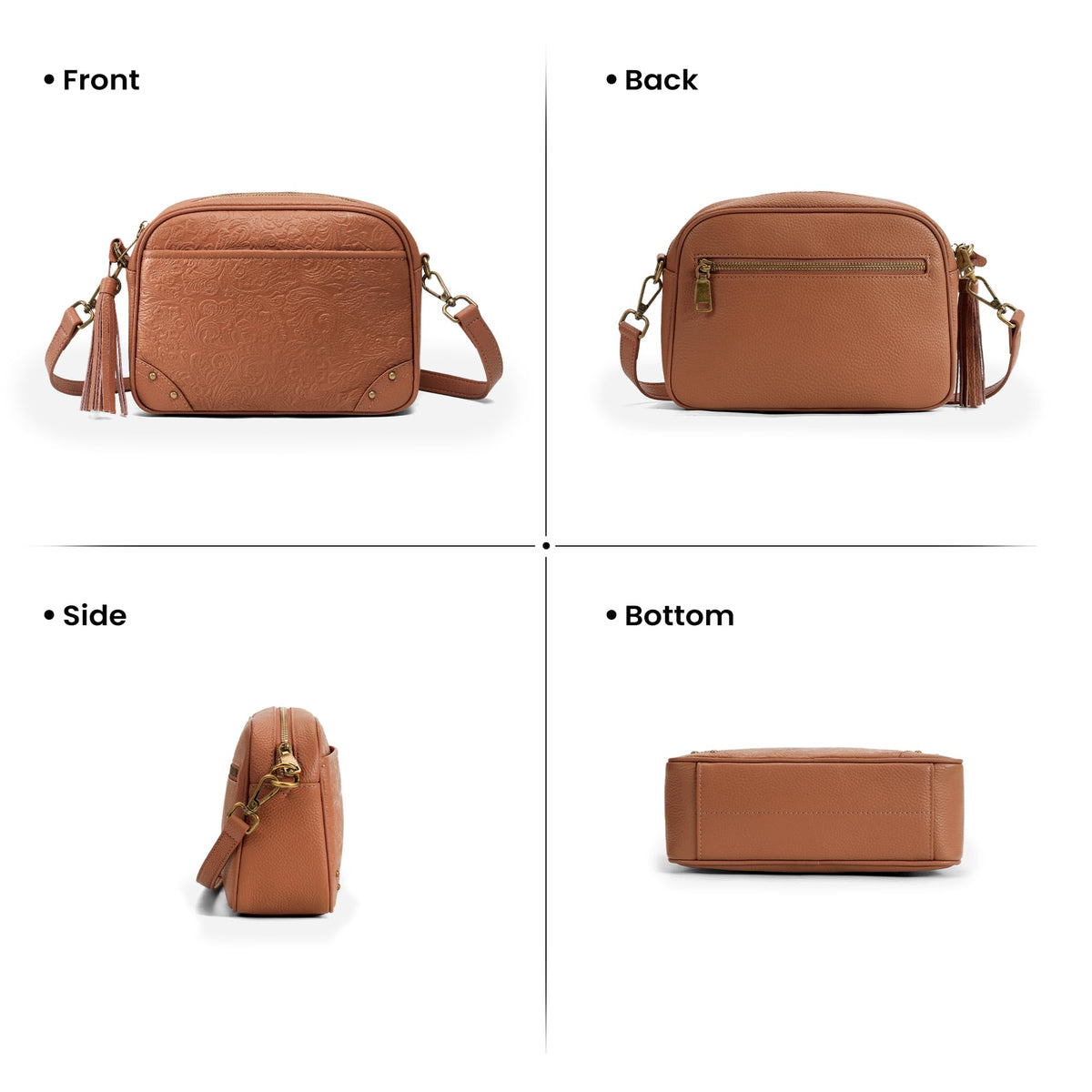 Anti-theft Genuine Leather Crossbody Bag with RFID Card Slots L44197