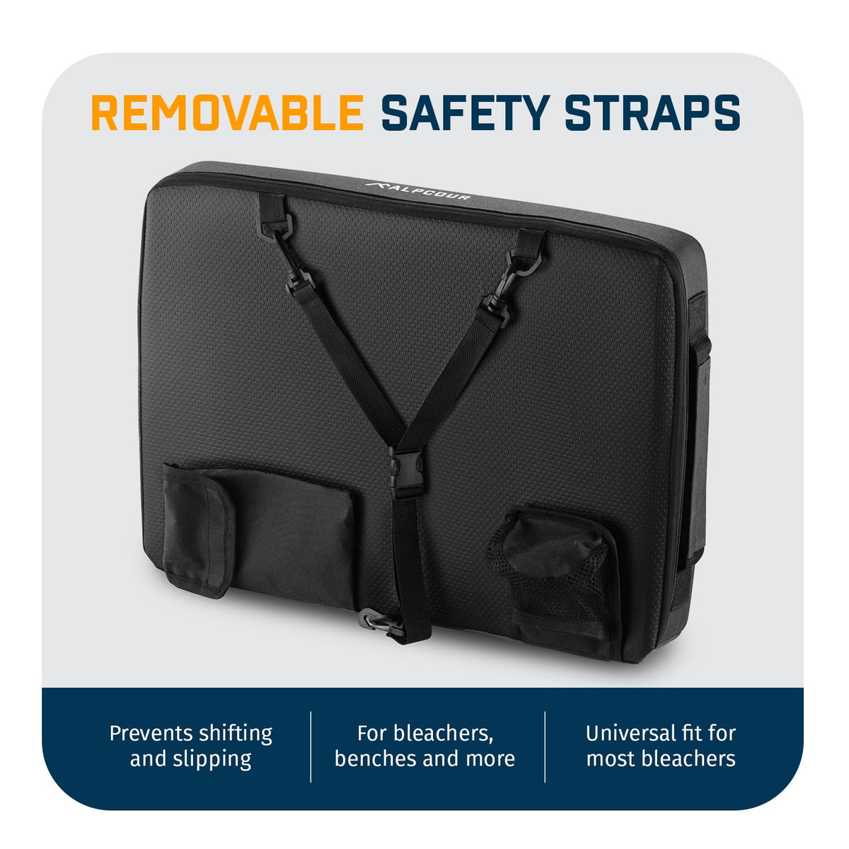 Portable Extra Thick Stadium Seat Cushion with Cup Holder F686