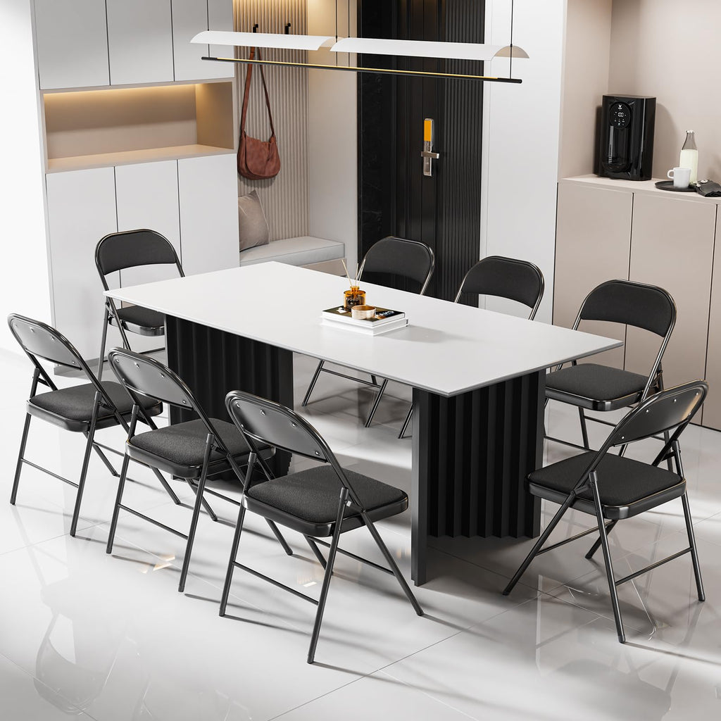 Black Fabric Padded Folding Chairs 10 Pack S2372