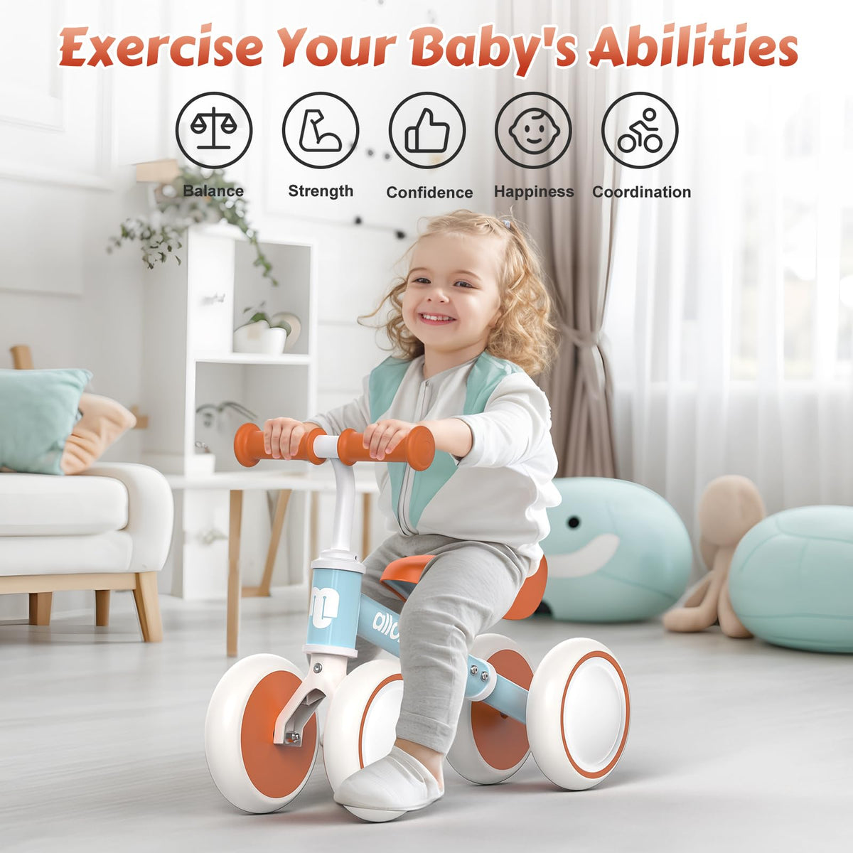 Baby Balance Bike 12-36 Months Adjustable Seat 3 Wheels D272
