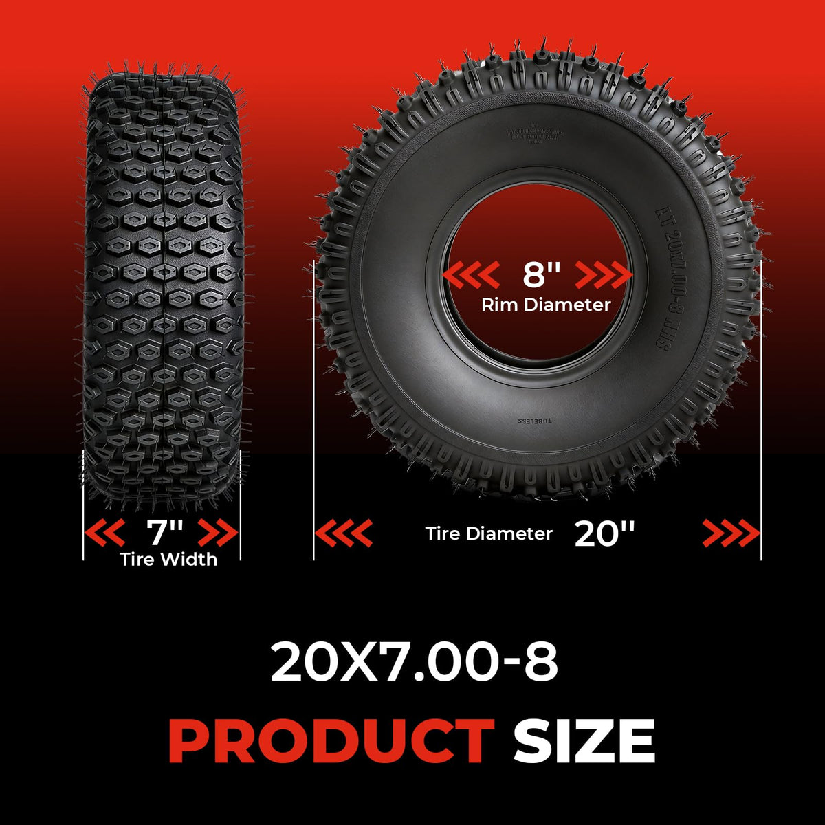 20x7-8 All-Terrain Tubeless Tires Set of 2 C552422