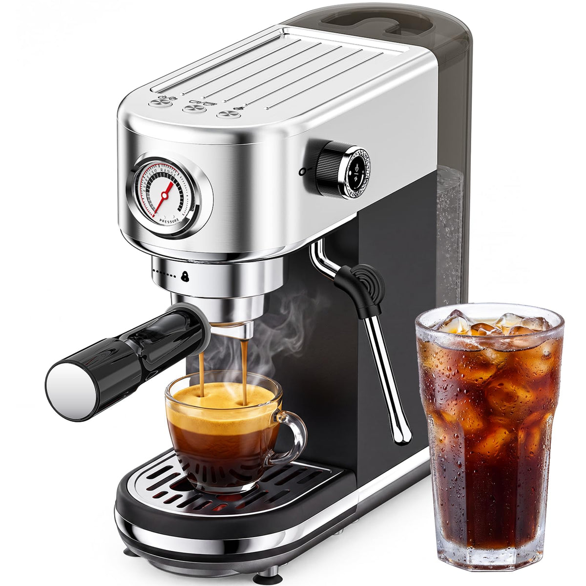 20 Bar Espresso Coffee Machine with Milk Frother A865331