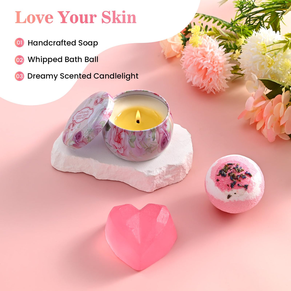 Birthday Gift Baskets, Spa Gift Sets, Blanket, Candle, Mugs R268
