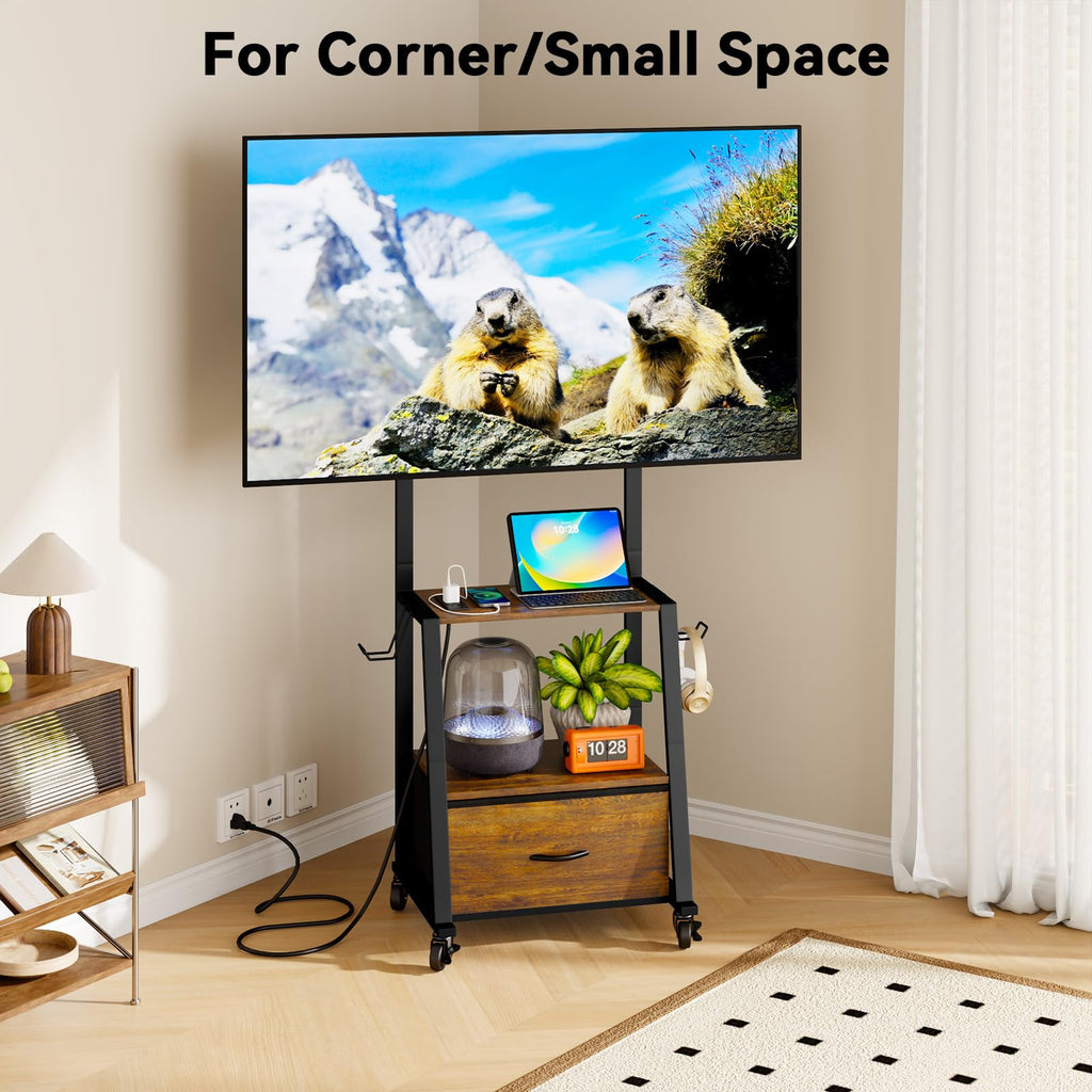 Rolling TV Stand on Wheels for 32-55 Inch TVs Y4115