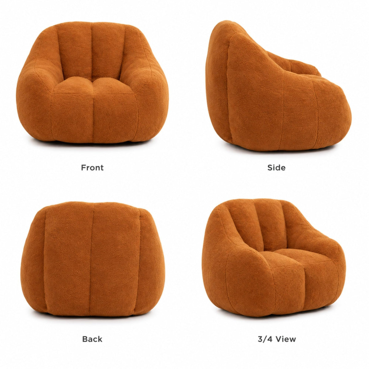 Yellow Memory Foam Bean Bag Chair A79675