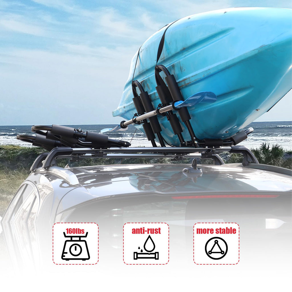 2 Pair Folding Adjustable Kayak Roof Rack X919