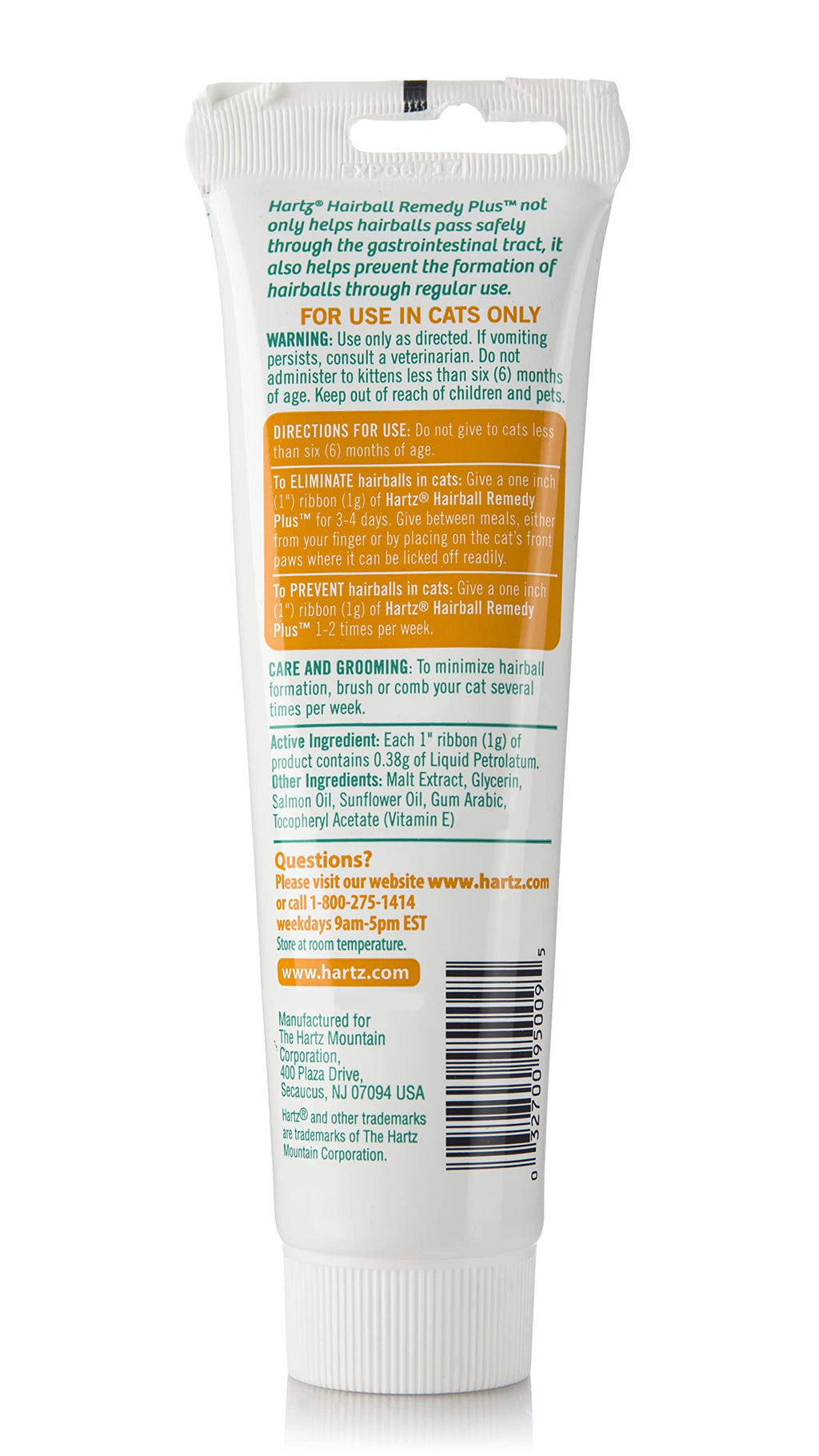 Salmon Flavored Hairball Remedy Paste for Cats and Kittens, 2.5 Ounce (Pack of 2) R9615