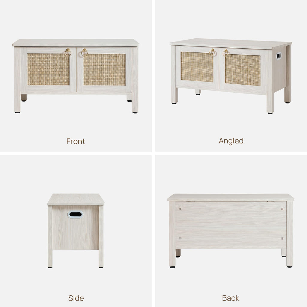 Rattan Storage Bench with 2 Safety Hinges C898