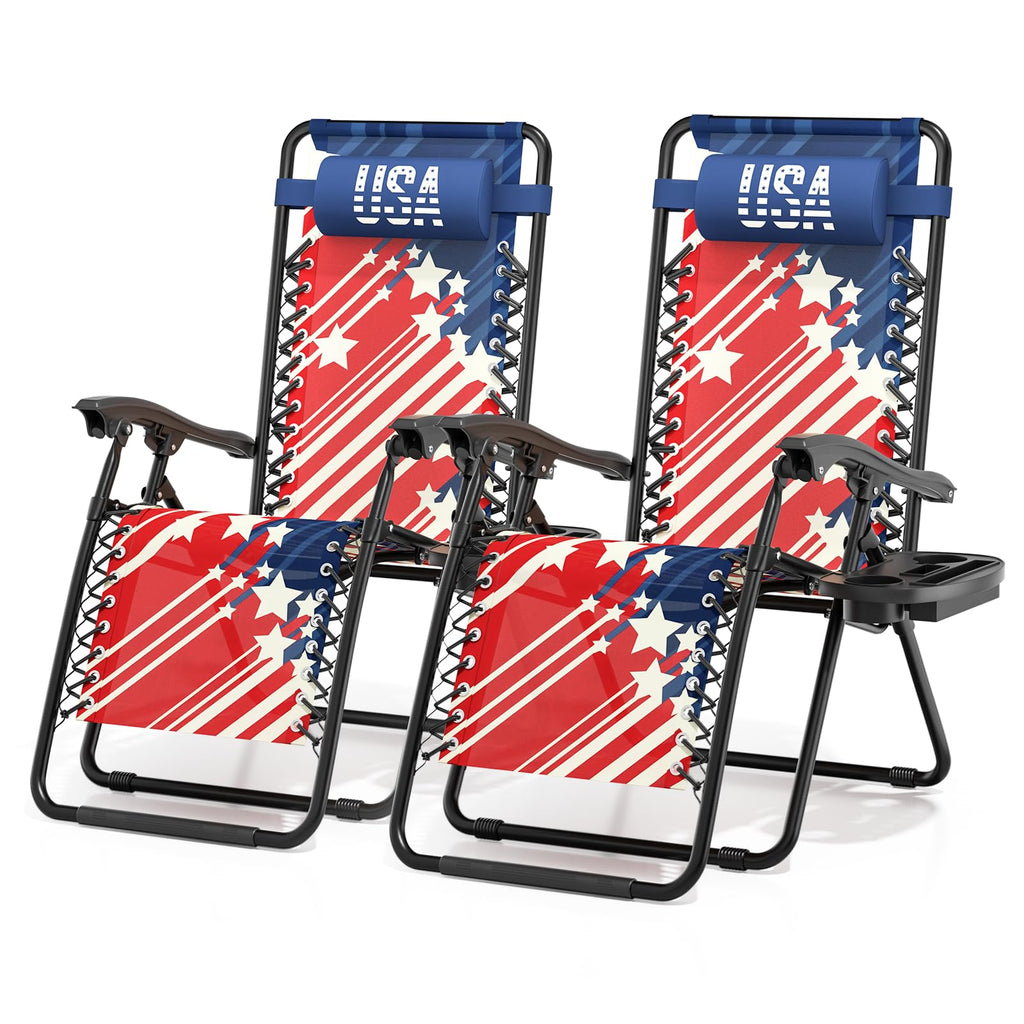 Zero Gravity Reclining Camping Chairs 2 Pack T698