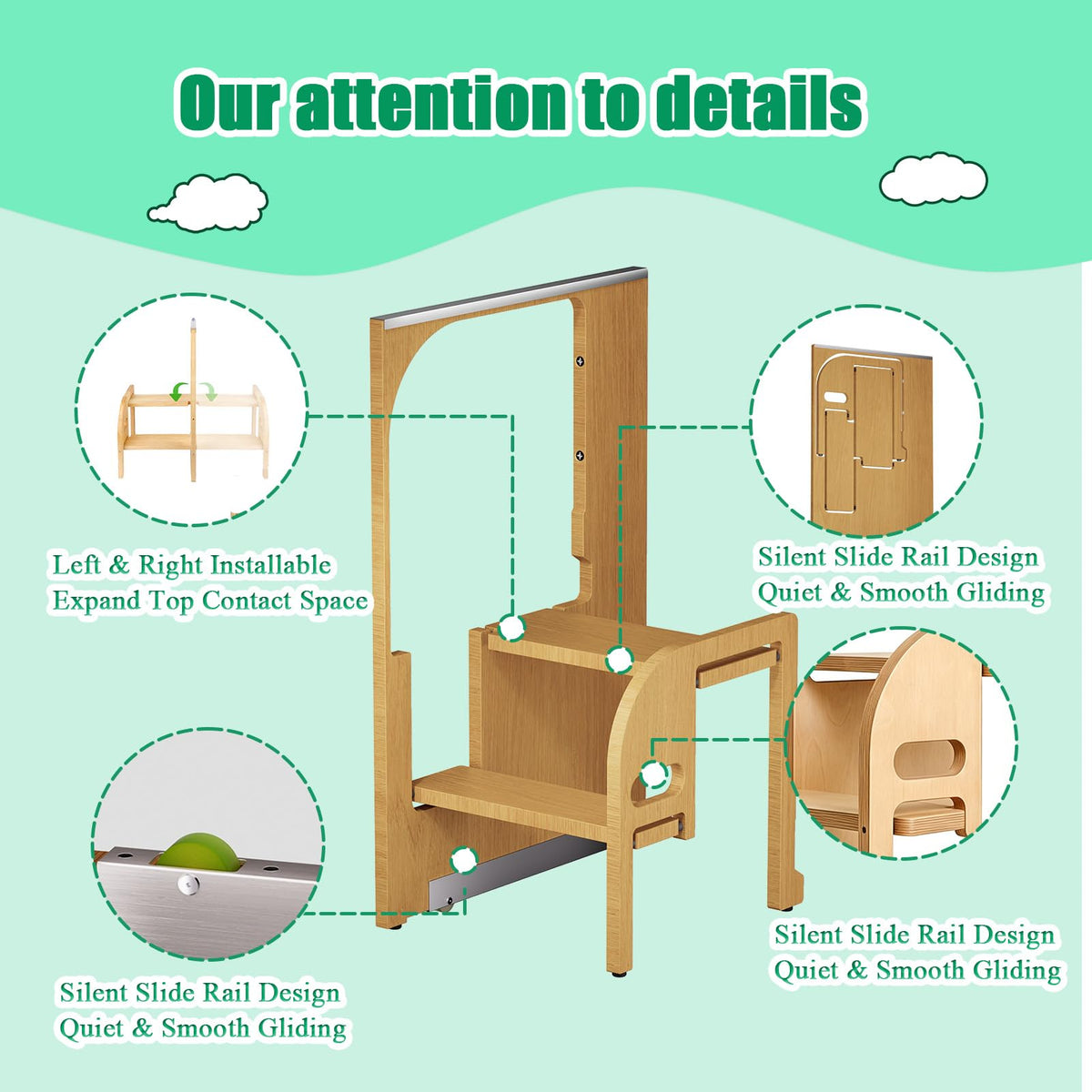 2 Step Foldable Wooden Ladder C284219