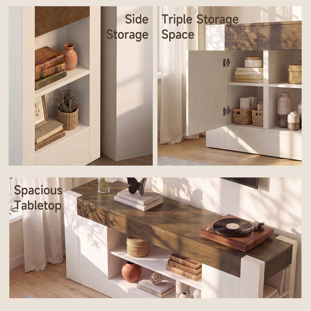 White TV Stand with Storage P162287