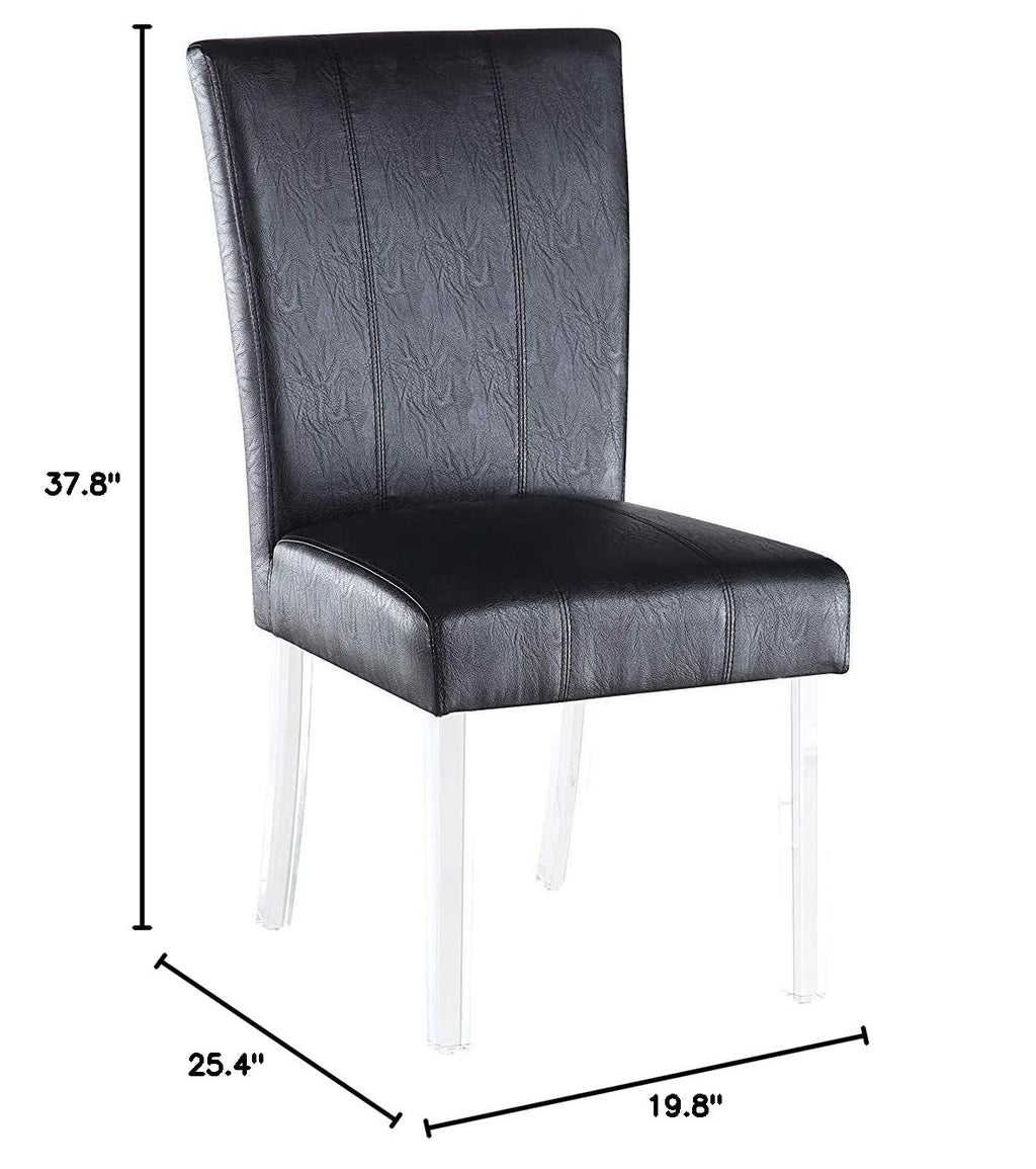 Black Faux Leather Side Chair Set of 2 W844738