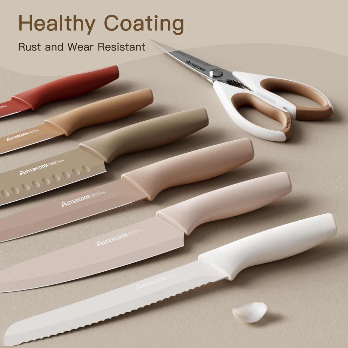 13 Piece Stainless Steel Kitchen Knife Set with Blade Guards I947571