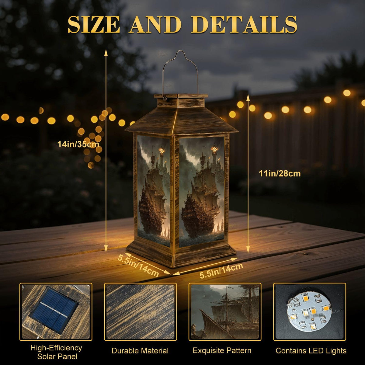 Waterproof Solar Powered Hanging Lantern A11988