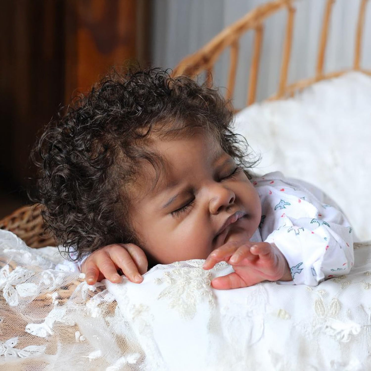 20-Inch Sleeping Black Newborn Baby Girl I74072