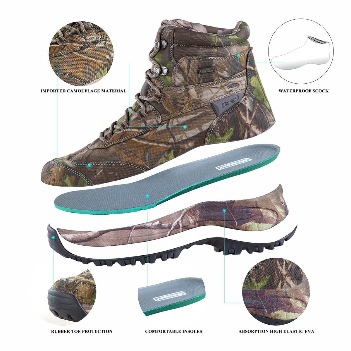 Camo Waterproof Lightweight Hunting Shoes J57978
