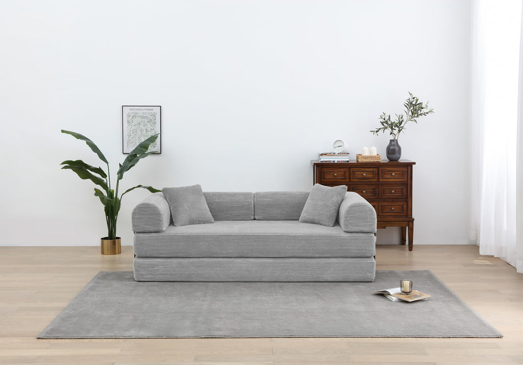 Light Gray Convertible Sleeper Sofa Q485585