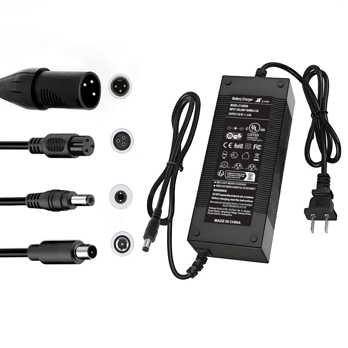 42V 2A Electric Scooter Charger with 4 Plugs Y51987