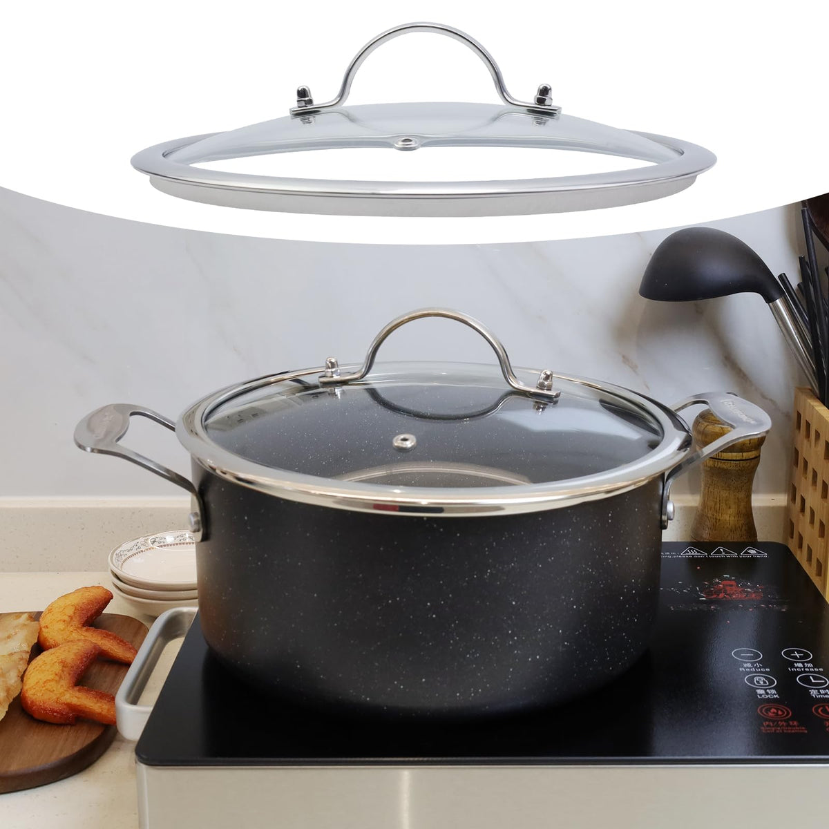 10 Inch Clear Glass Pot Lid W702