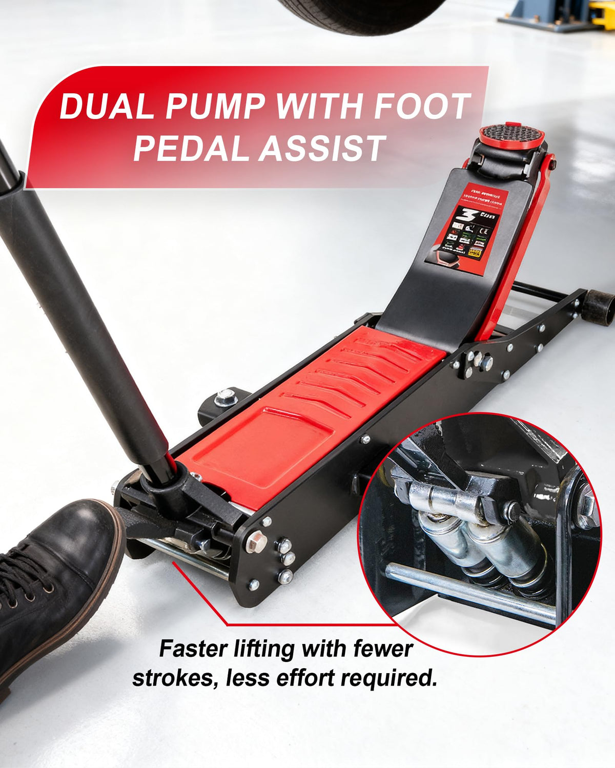 3 Ton Low Profile Floor Jack with Foot Pedal C97117