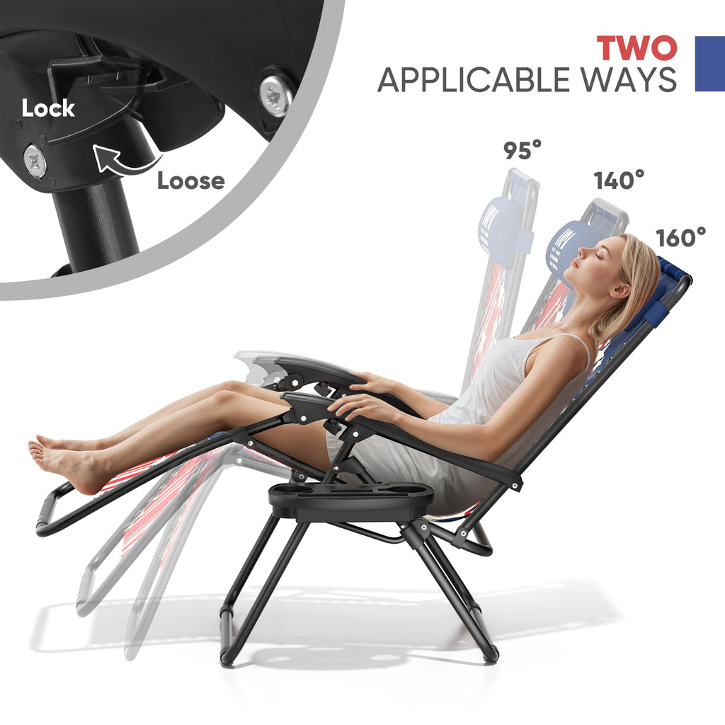 Zero Gravity Reclining Camping Chairs 2 Pack T698