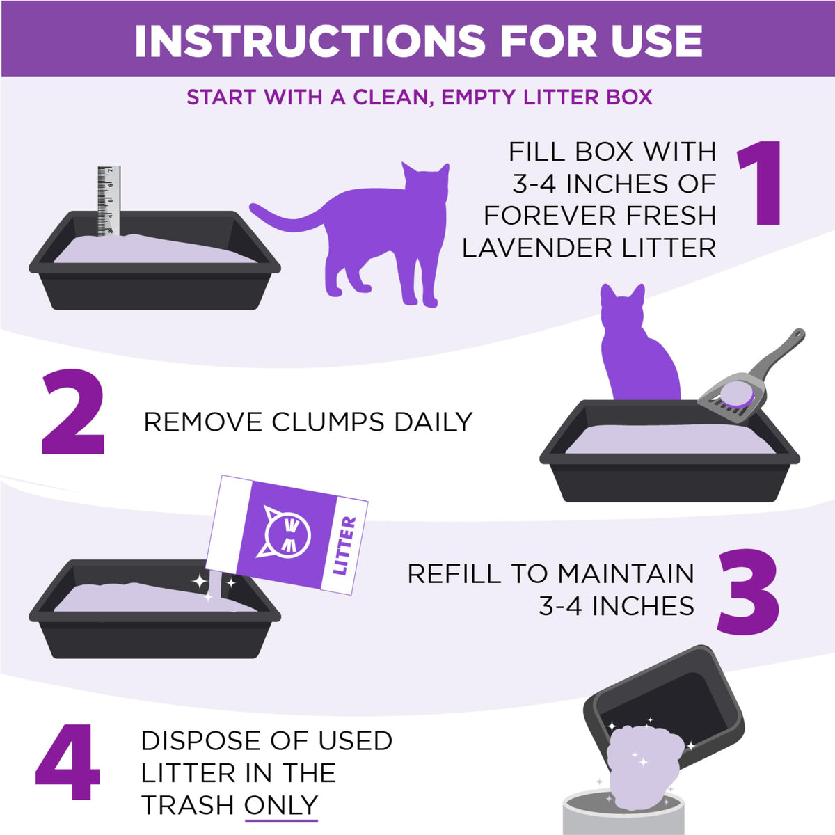 Lavender Clumping Cat Litter with Essential Oils 18lb C89740