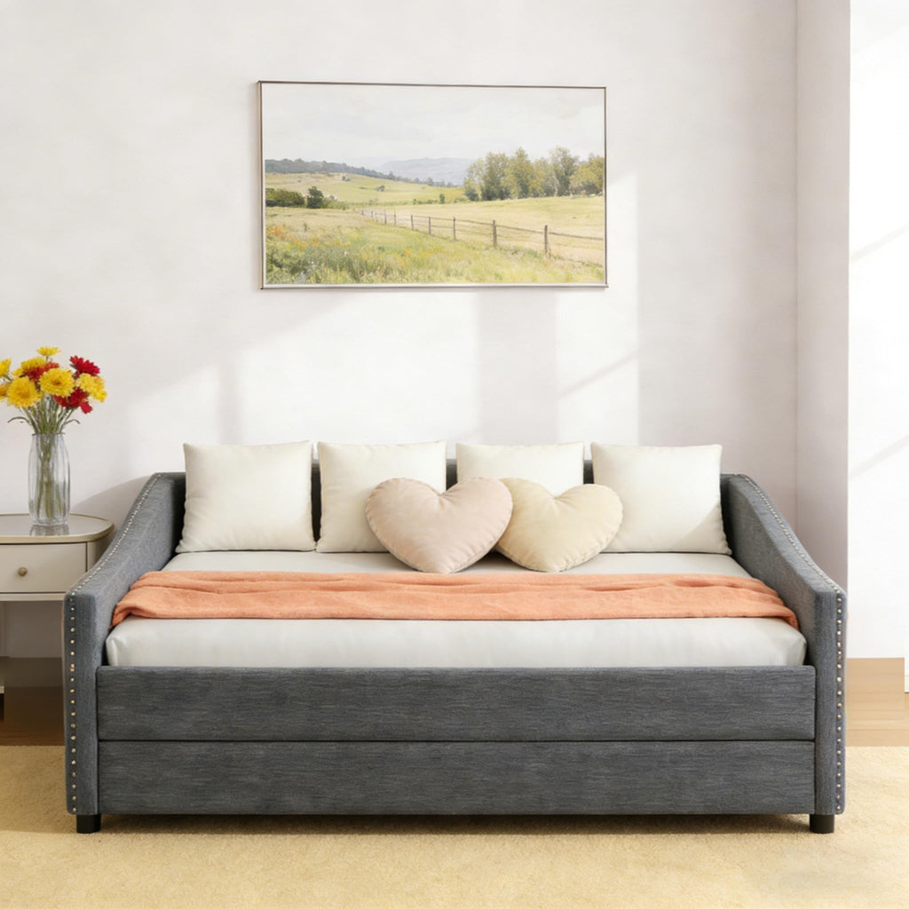 Full Size Upholstered Daybed with Trundle N32302