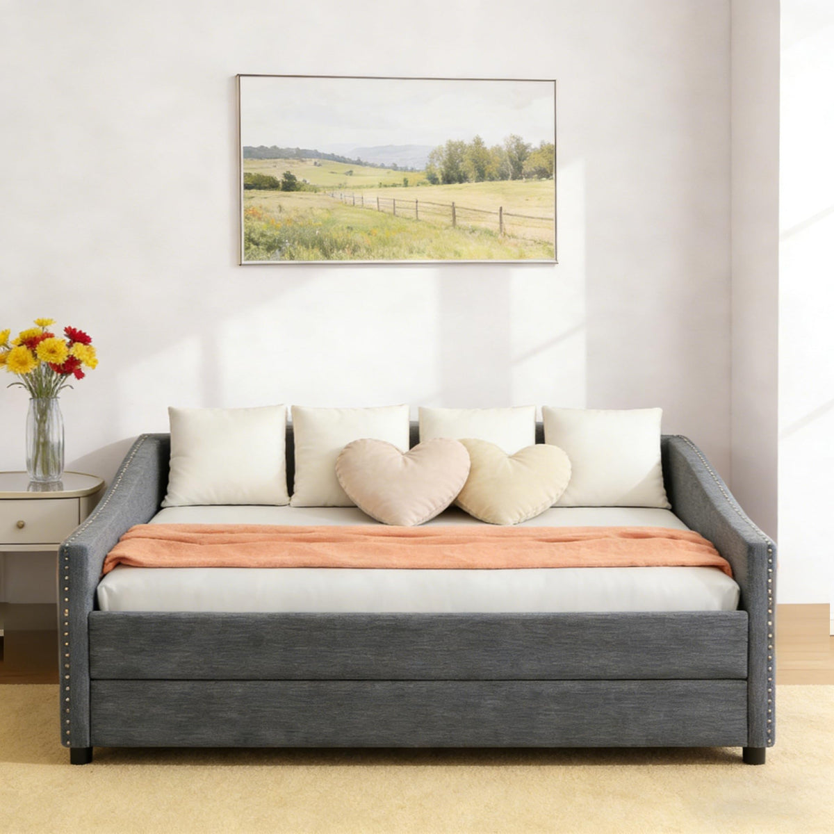 Full Size Upholstered Daybed with Trundle N32302
