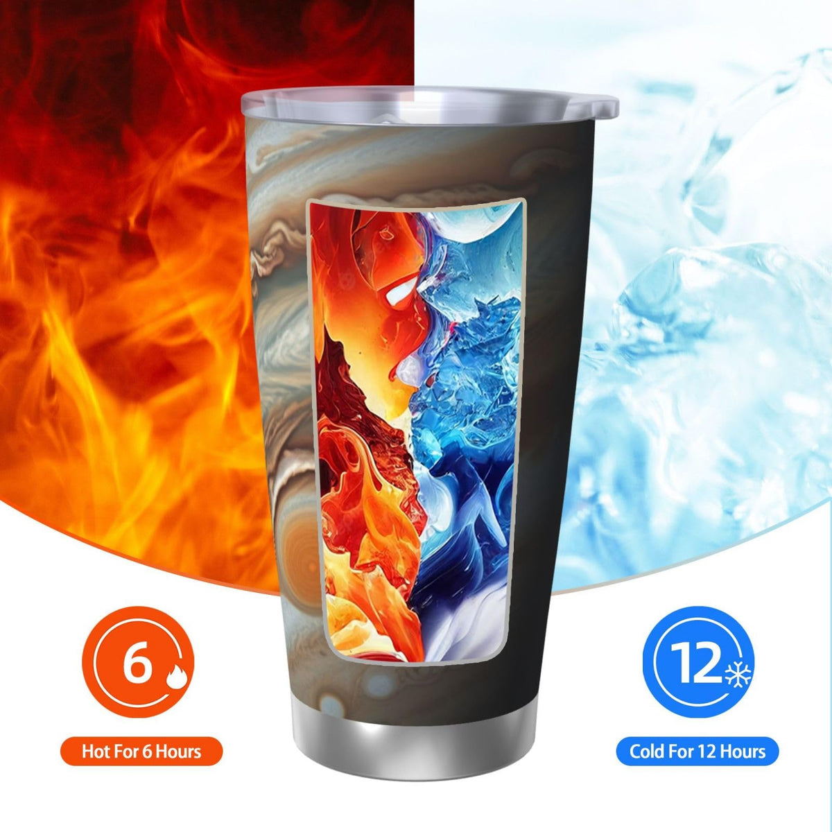 20 Oz Stainless Steel Vacuum Insulated Tumbler with Lid and Straw I500