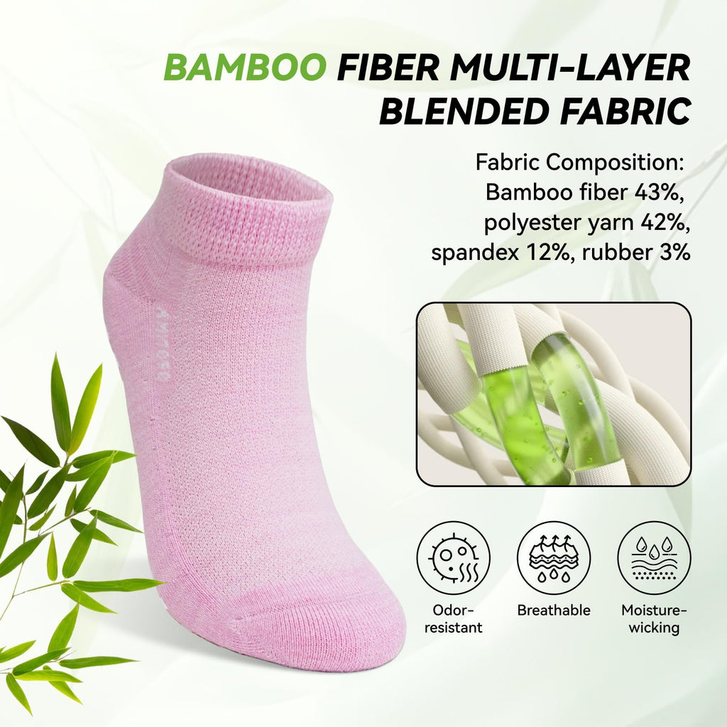 Diabetic Non-Slip Wide Cuff Bamboo Viscose Ankle Socks 6 pairs P28929