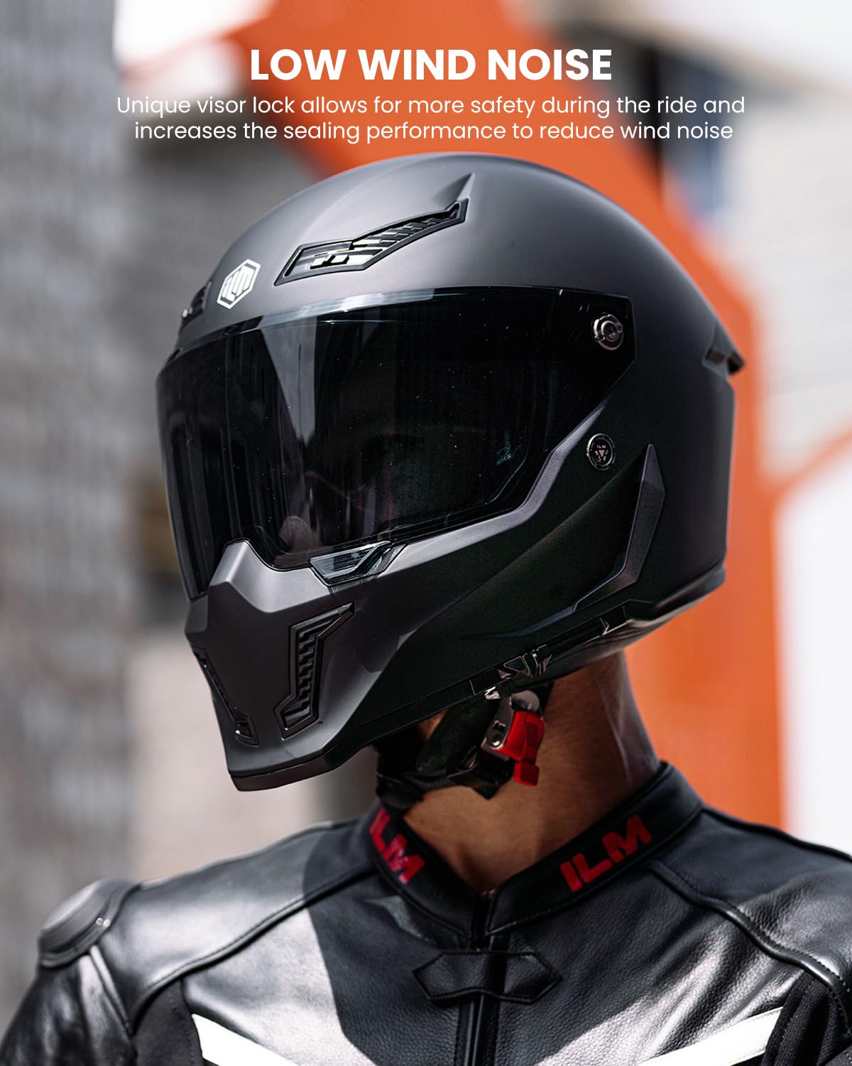 Full Face Dual Visor Motorcycle Helmet with Pinlock Matte Black M C590
