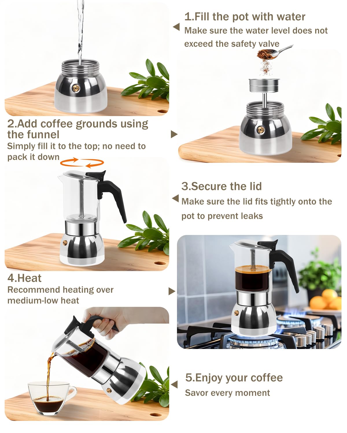9 Cup 15 oz Stovetop Espresso Moka Pot I495