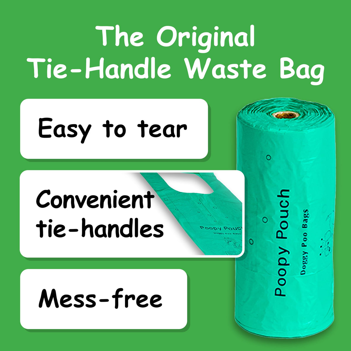 Lemon-Scented Tie-Handle Dog Poop Bags 2,000pcs V7913