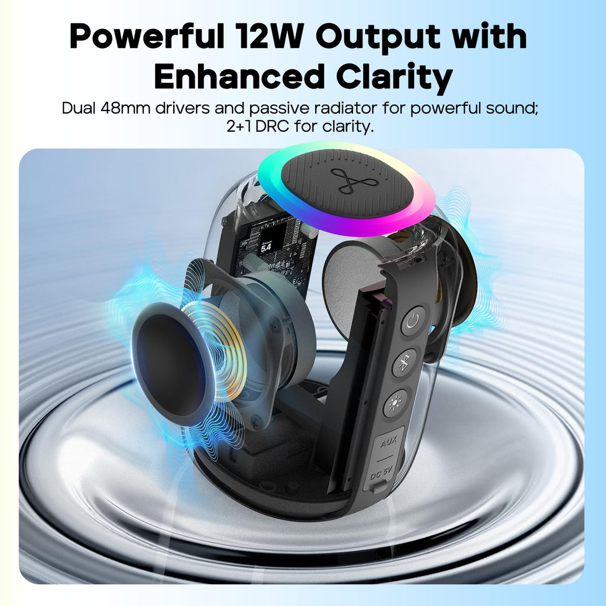 Portable Bluetooth Speaker 12W Black Z70410