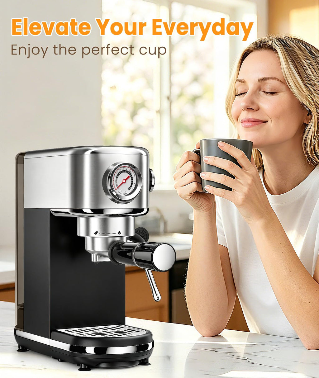 20 Bar Espresso Coffee Machine with Milk Frother A865331