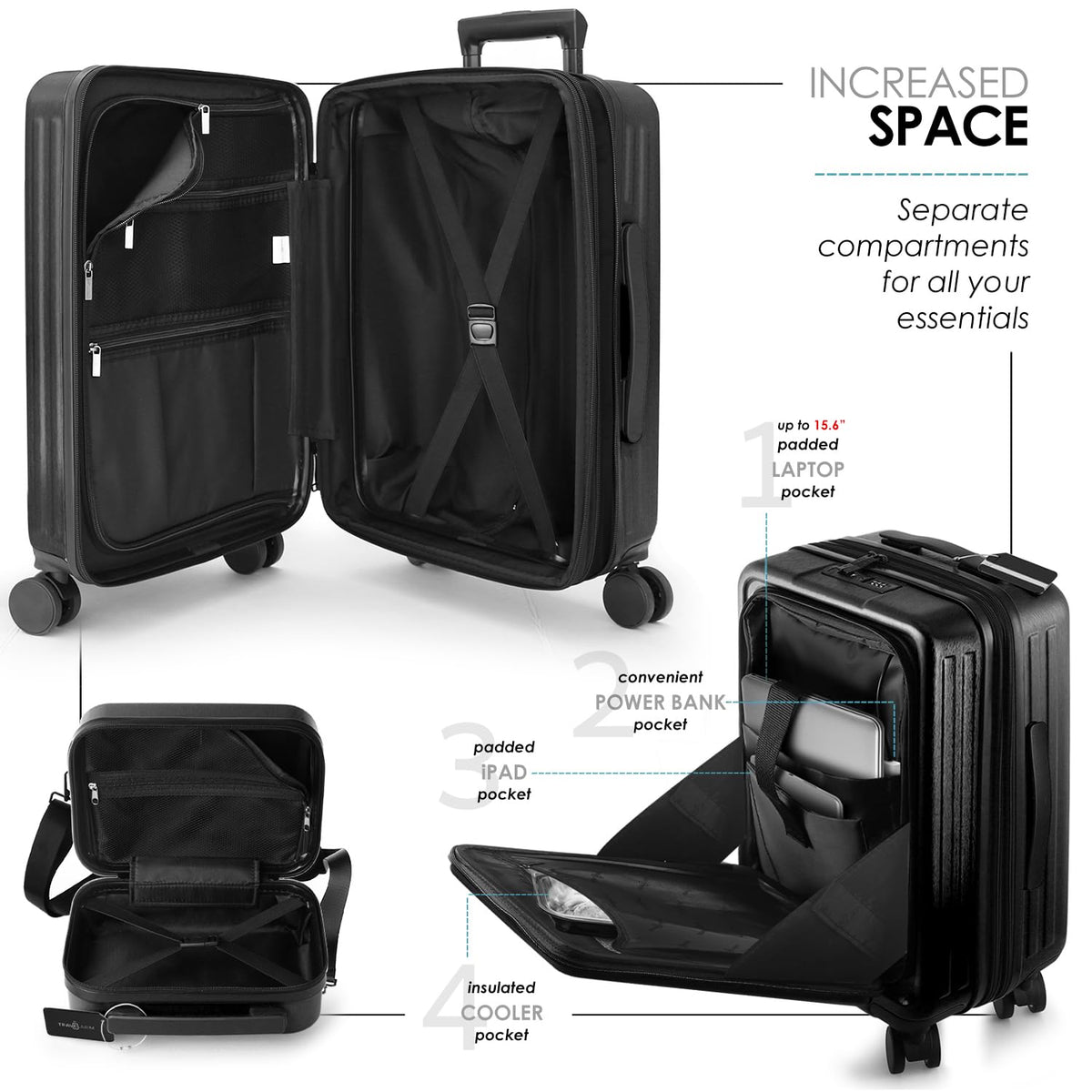 20 Inch Carry On Luggage with Wheels E946726