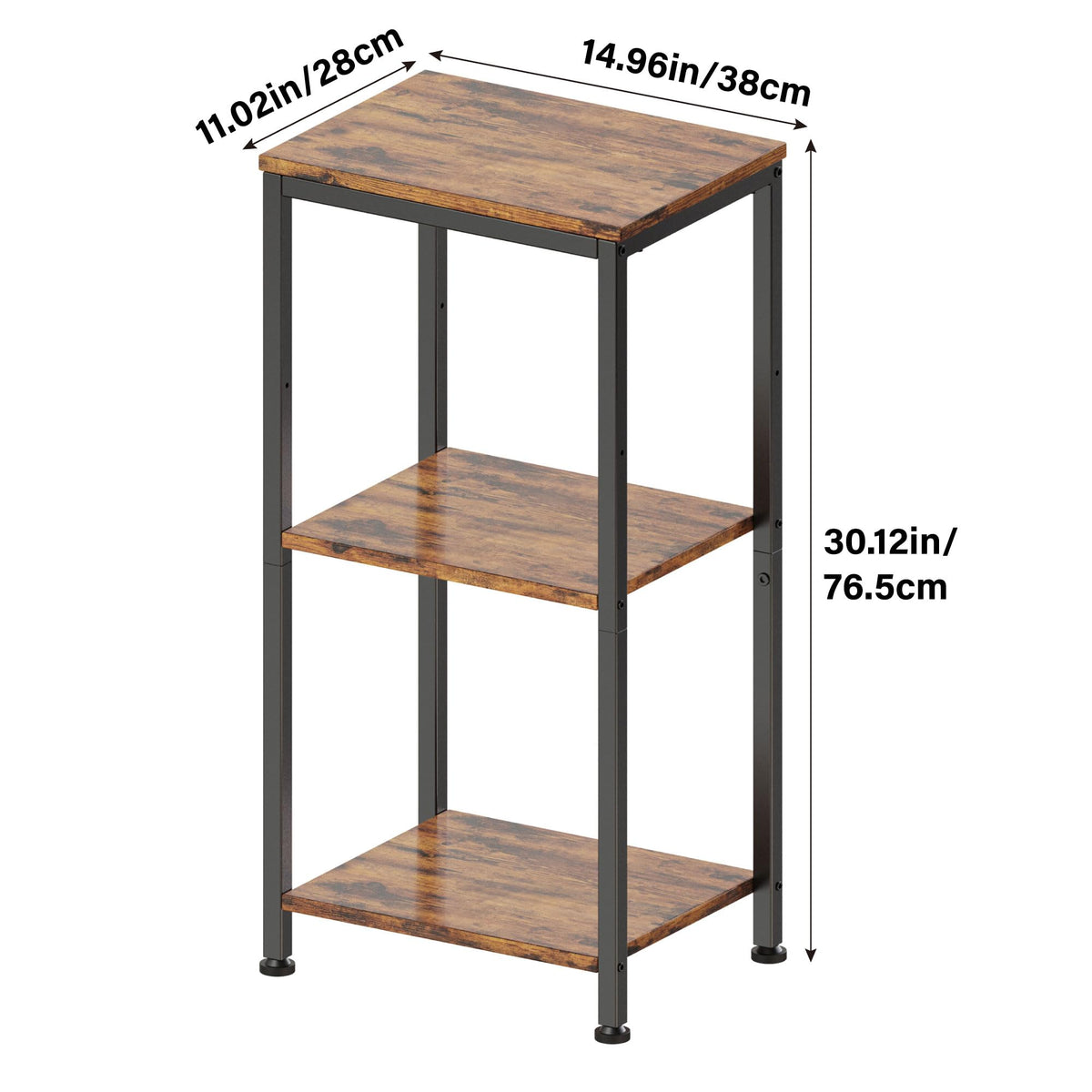 3 Tier End Table with Storage Shelves T74714
