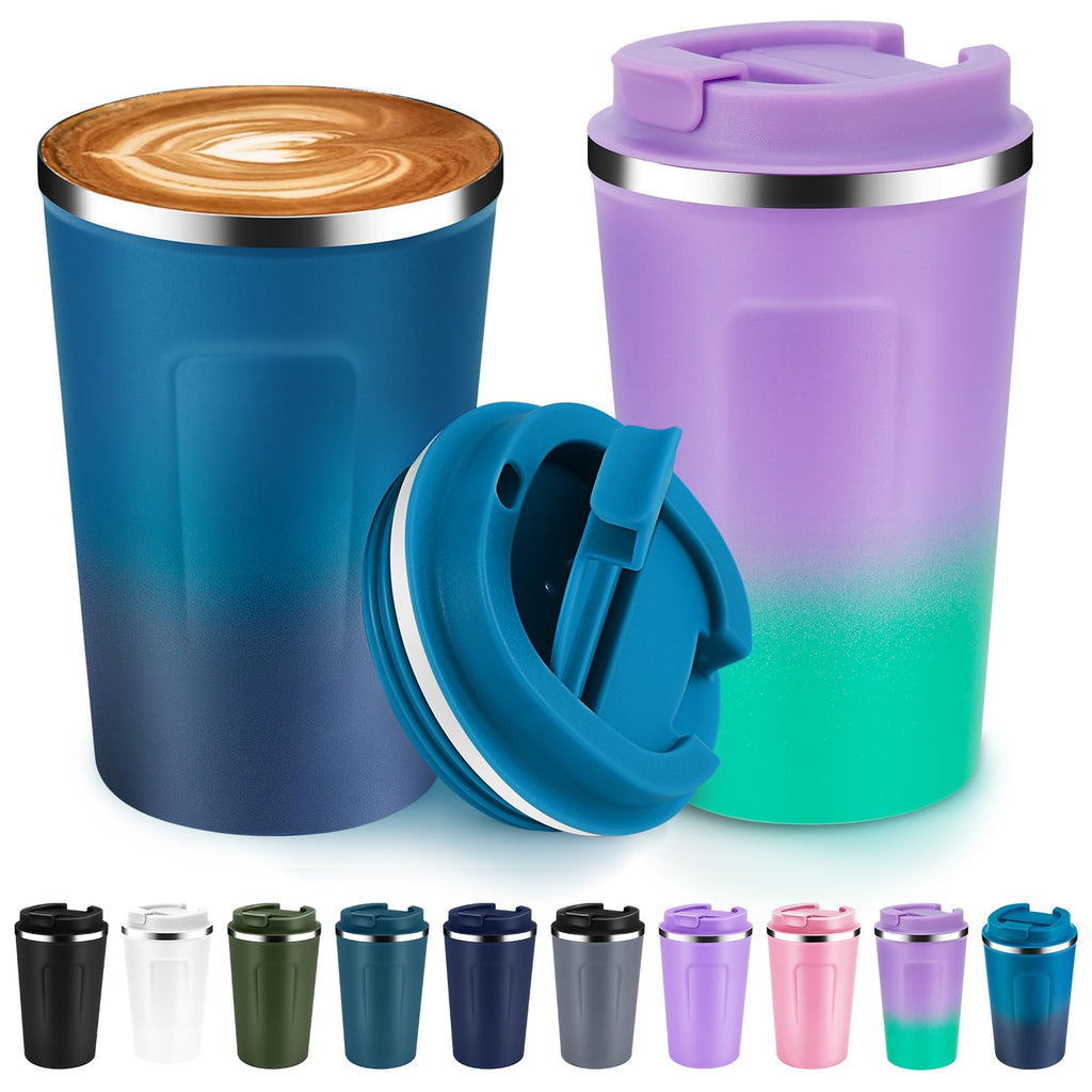 12 oz Insulated Stainless Steel Travel Coffee Mug 2 Pack L81766
