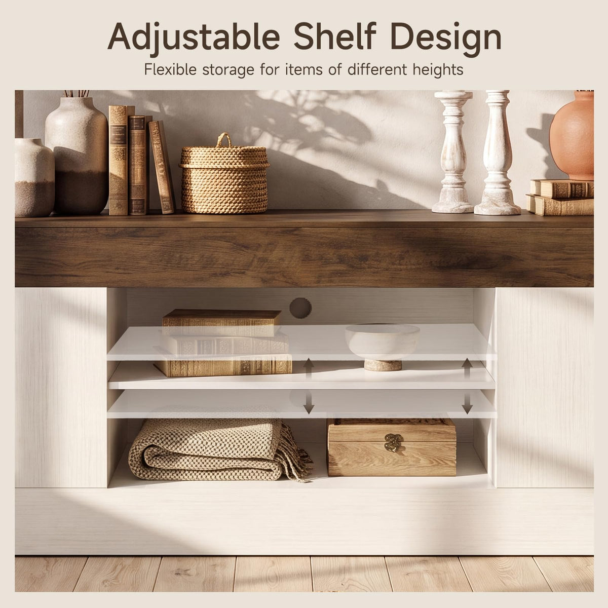 White TV Stand with Storage P162287