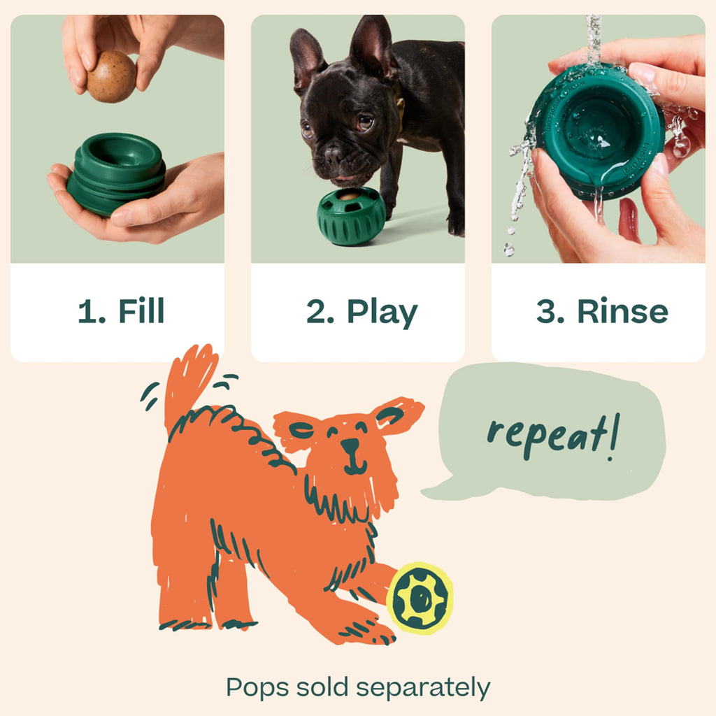 Interactive Dog Ball Toy 25-75 lbs Green R5582