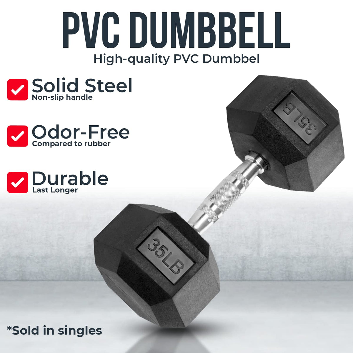 PVC Coated Hex Dumbbells with Knurled Handles T2611